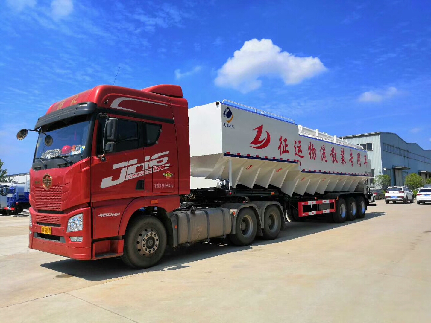 33噸66方散裝飼料半掛車(chē)廠(chǎng)家直銷(xiāo)138-8688-7089